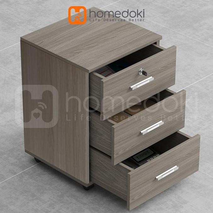 Homedoki Lemari Laci Penyimpanan / Nakas Ruang Kerja / Nakas Meja Kamar Tidur / Meja Nakas Minimalis