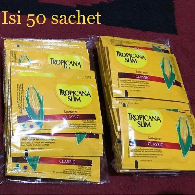 

Baru Tropicana Slim Classic Sweetener 50 Sachet - Gula Rendah Kalori Exp 2027