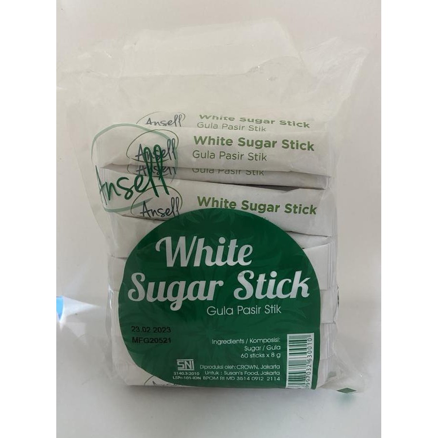 

Baru Ansell White Sugar Stick 480gr Gula Pasir Stik Praktis Isi 60 Sachet