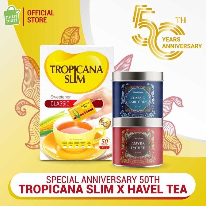 

Baru Paket Tropicana Slim x Havel Tea 50th - Gula Diet & Teh Earl Grey Lychee