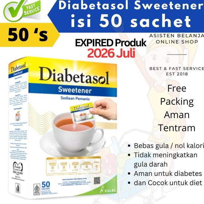 

Baru Diabetasol Sweetener 50 Sachet Gula Diet Rendah Kalori untuk Diabetes