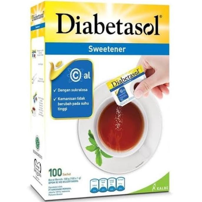 

Baru Diabetasol Gula Diet Sweetener 100 Sachet Pemanis Rendah Kalori untuk Diabetes
