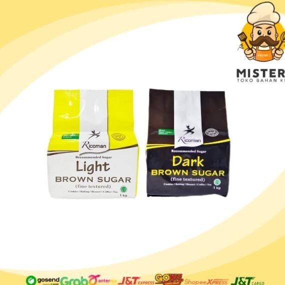 

Baru Ricoman Brown Sugar Light & Dark 1kg | Gula Coklat Premium