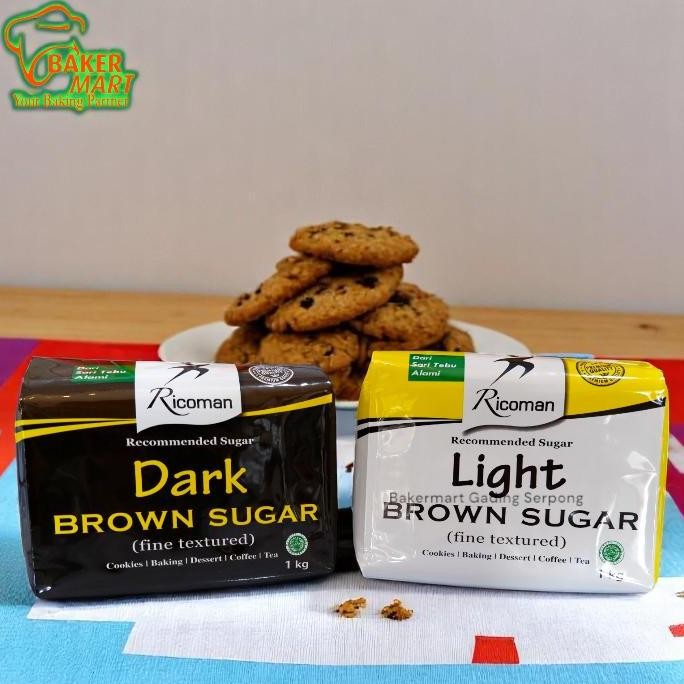 

Baru Ricoman Brown Sugar 1kg Light & Dark Gula Merah Tebu Premium