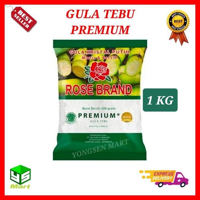 

Baru Gula Pasir Rose Brand Premium Hijau 1kg - Gula Tebu Kristal Murni