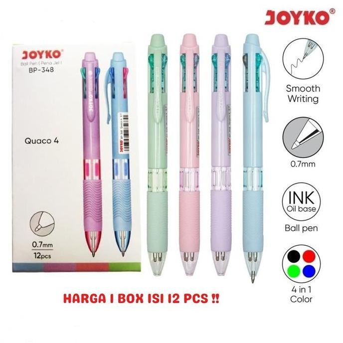 

Ball Pen Pulpen Pena Joyko Bp-348 Quaco 4 0.7 Mm 4 Warna Colors