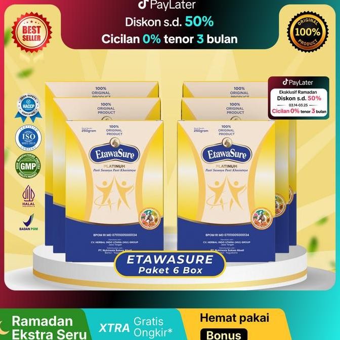 

Murah Etawasure Susu Bubuk Kambing Etawa Herbal Rasa Jahe Dairy Milk Kemasan 250Gram Paket 6 Box