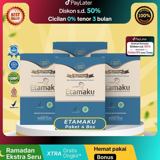 

Sale Etamaku Susu Kambing Etawa Kemasan 250Gram Paket 4 Box