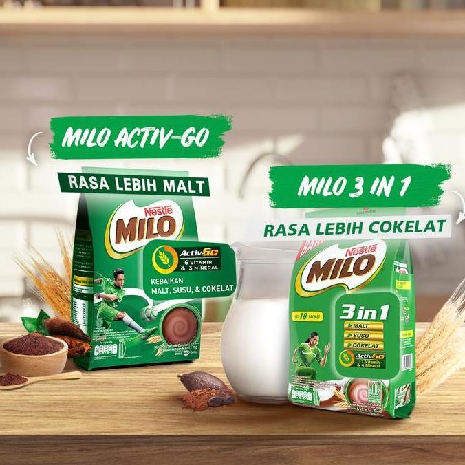 

Promo Milo 3In1 Activ-Go Susu Coklat Pouch 18X34G