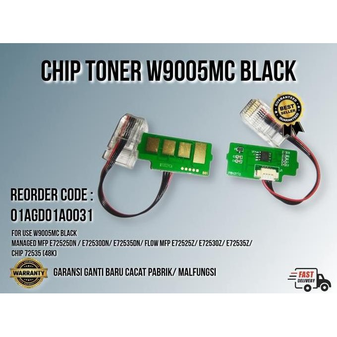 Grosir Chip Toner W9005Mc E72525 E72530 E72535 Mfp E72525Dn E72530Dn E72535Dn Flow Cartridge E72525Z