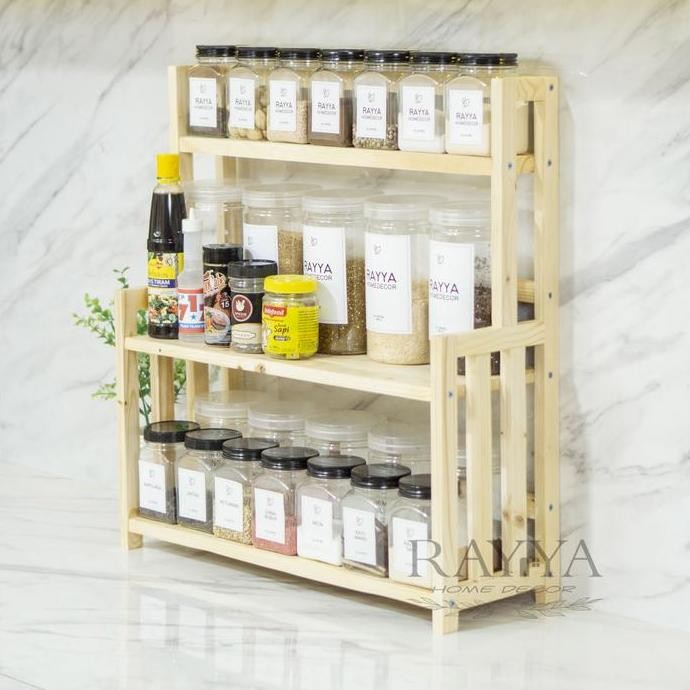 Rak Besar/Jumbo Rak Bumbu Dapur Serbaguna Susun 3 Ukuran Besar