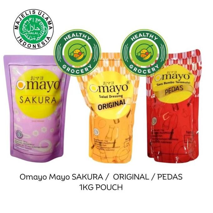 

Tersedia Omayo Mayonaise Sakura / Original / Pedas 1 Kg Saus Salad Halal