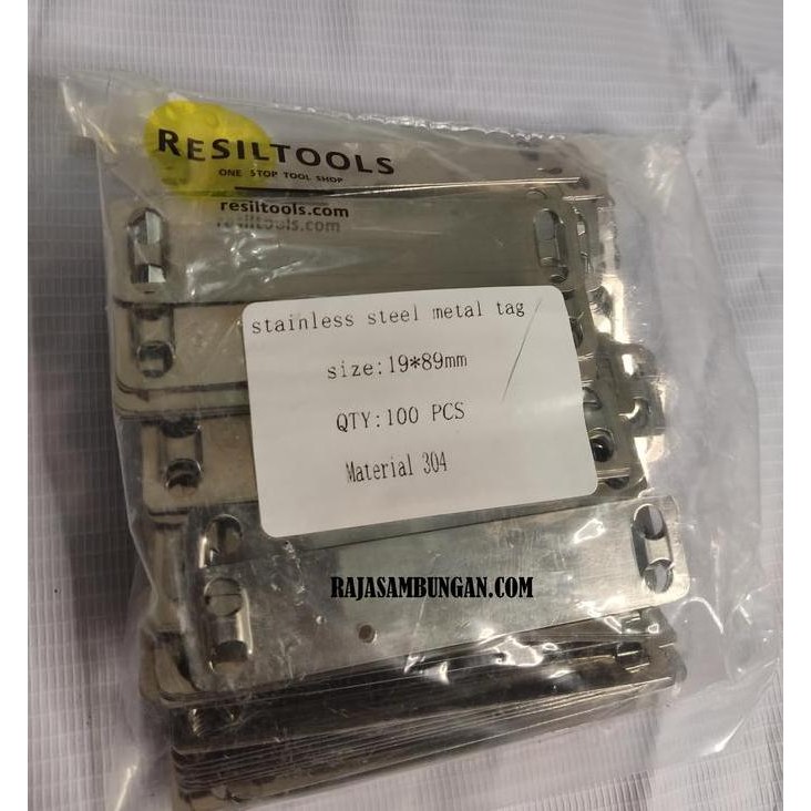 

Diskon! Cable Ties Stainless Marker Plate 19x8.9mm - Tali Kabel Label Besi Isi 100pcs