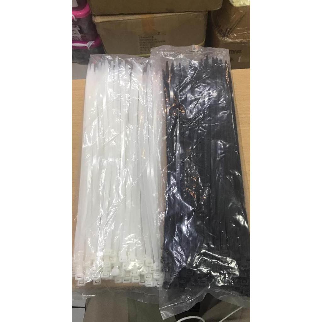 

Diskon! Kabel Ties 40cm x 7.6mm Hitam/Putih Cable Tie Jumbo Serbaguna