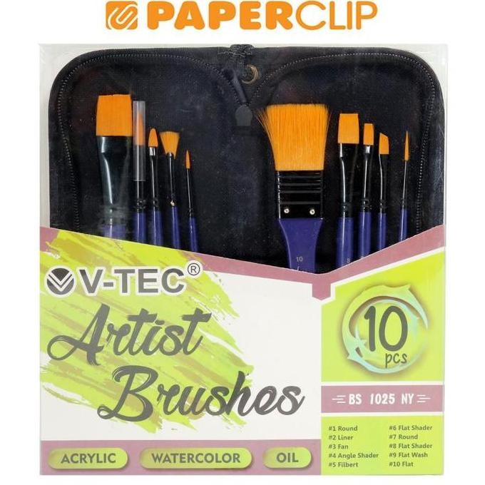 

KUAS LUKIS V-TEC ARTIST SERIES BS-1025NY SET 10