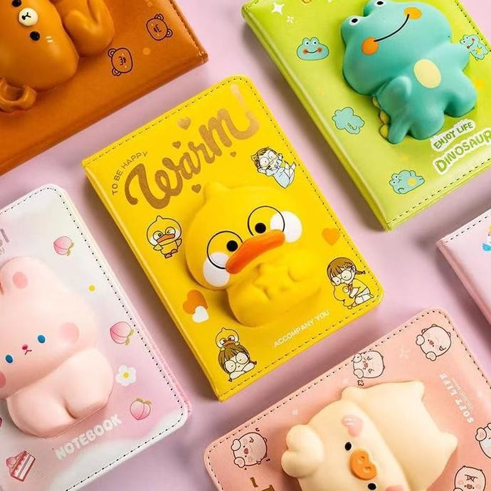 

Tersedia Buku Diary Anak Free Squishy + Pulpen 10 Warna Magnet Lucu Binder