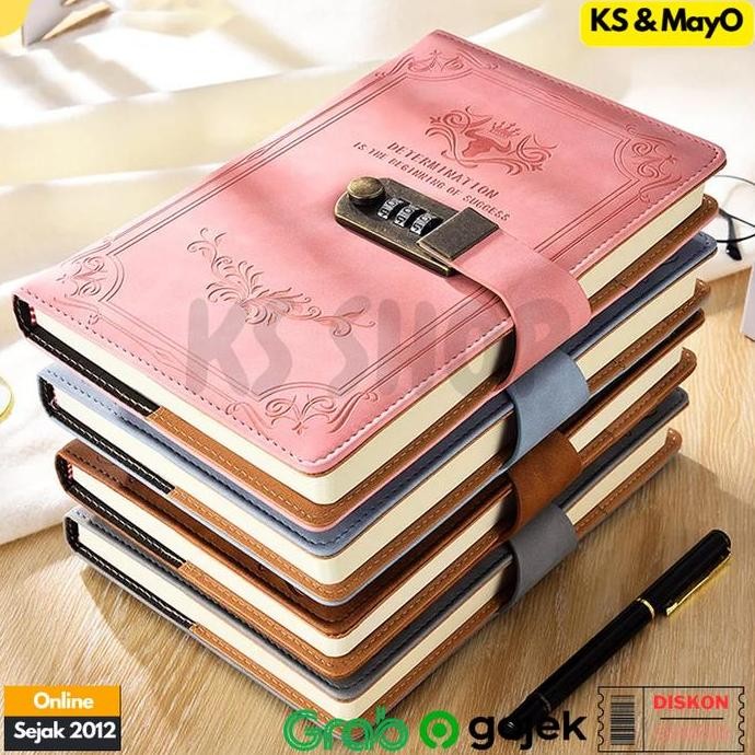 

Tersedia Buku Diari A5 Catatan Harian Cover Kulit dengan Kunci Kombinasi