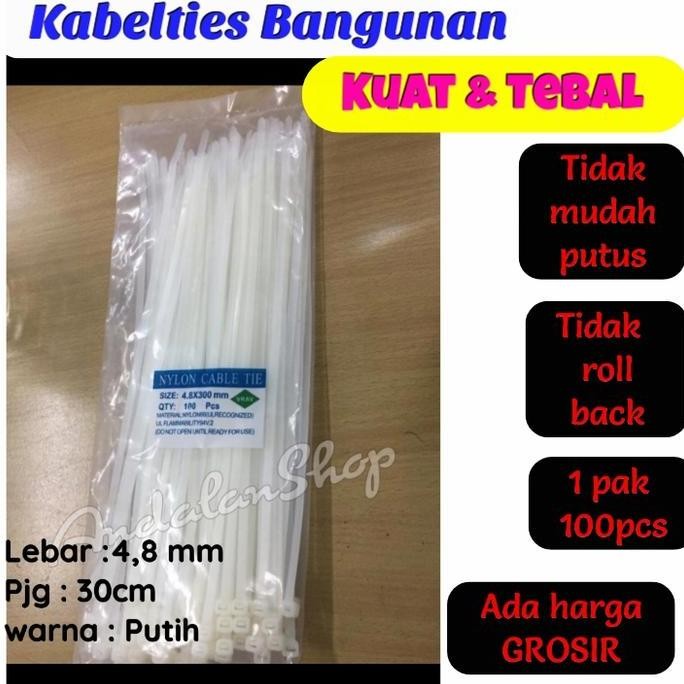 

Diskon! Cable Ties 4.8 x 300mm Putih - Nylon Cable Ties 30cm Harga Terjangkau