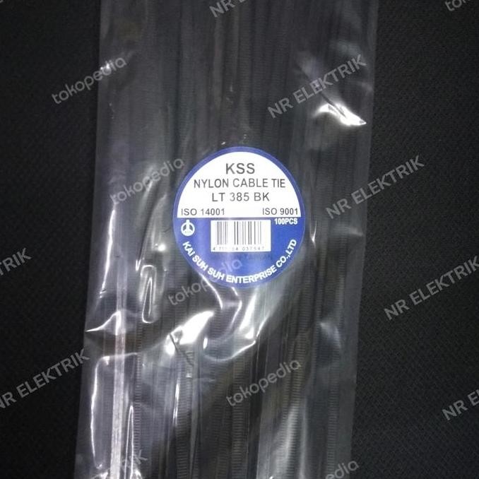 

Diskon! KSS Kabel Ties LT-385 x 4.8mm Hitam - Cable Ties 38.5cm Isi 100pcs