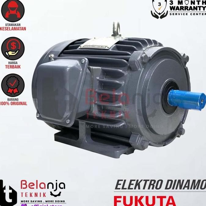 Mesin Dinamo - Electro Motor Fukuta 5 Hp 3 Phase 4 Pole