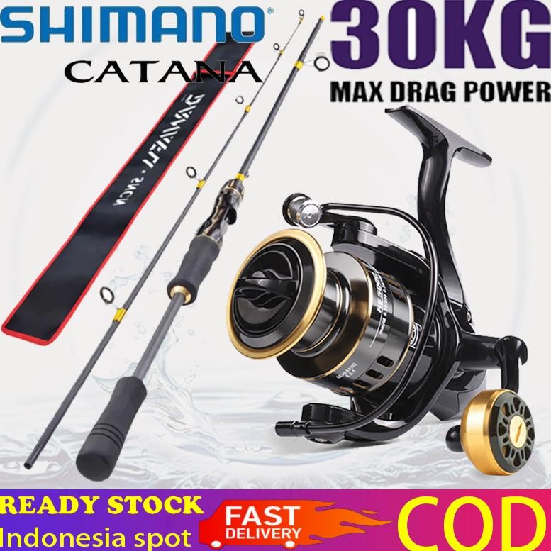 Terlaris Shimano Joran Pancing Set 165Cm-270Cm 6-12Lb Reel 1000-7000 Joran Ul Carbon Pancingan Set L