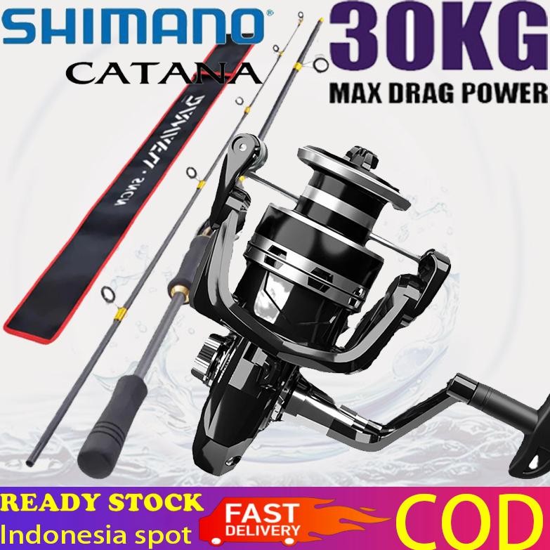 Terlaris Shimano 1.65-2.1M Joran Pancing Set Reel Pancing Pancingan Set Lengkap 2 Bagian 13Bb 5.2:1