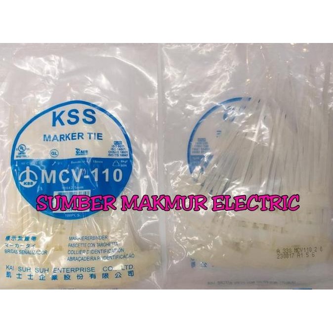 

Diskon! Label Kabel Ties KSS MCV-110 Putih Marker Label Kabel isi 100 Pcs