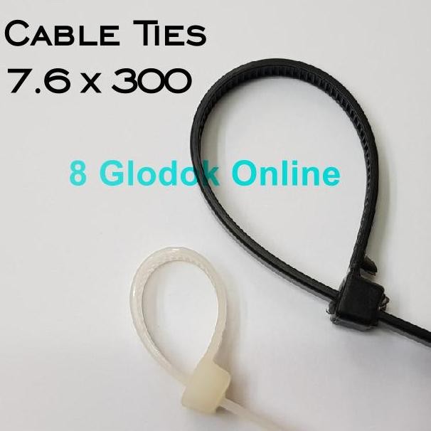 

Diskon! Kabel Ties 30cm 7.6x300mm Cable Tie Nylon Tali Serut Besar