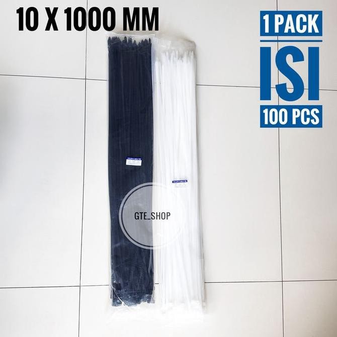 

Diskon! Kabel Ties Jumbo 1 Meter 10x1000mm Putih Hitam Tali Serut Besar Isi 100pcs