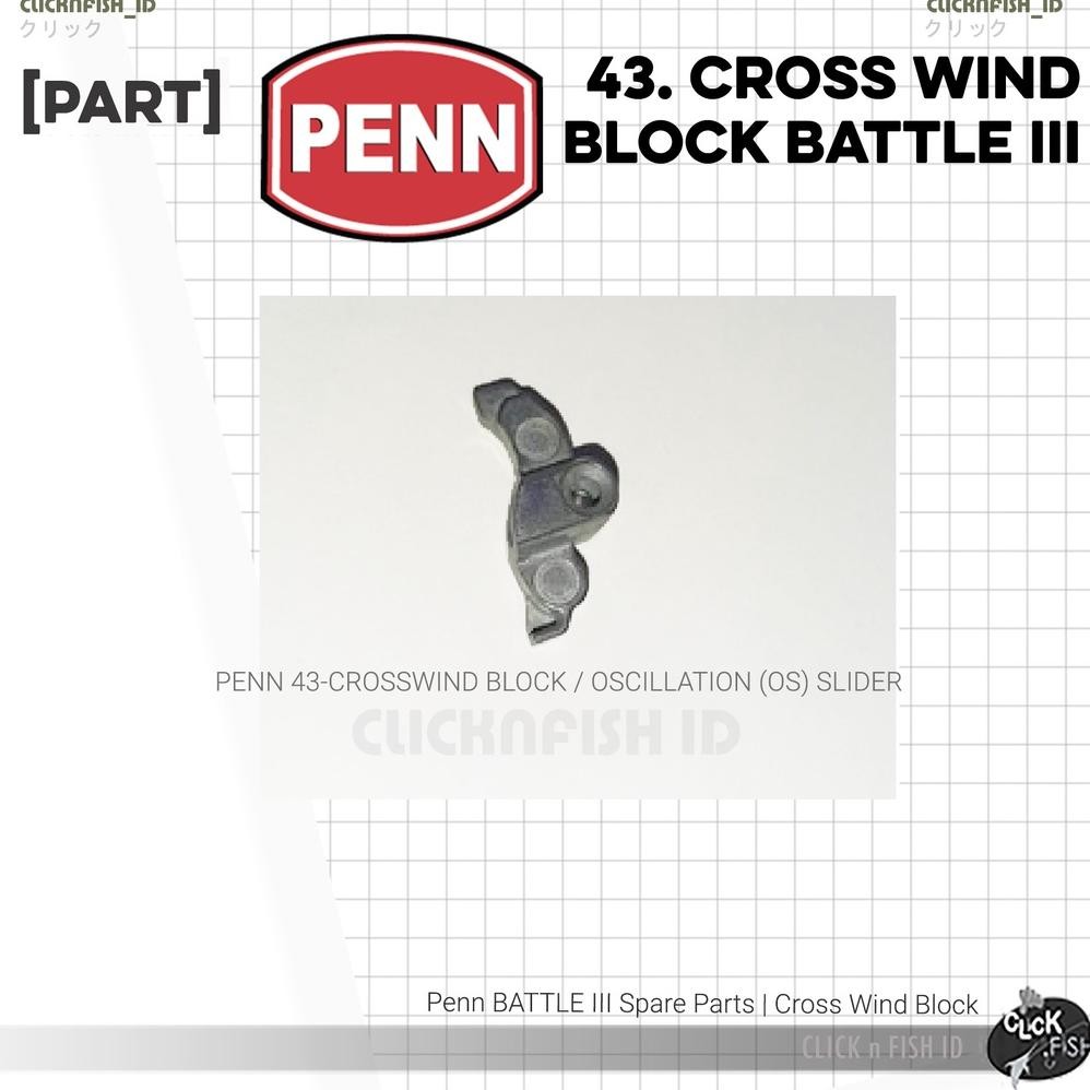 Terlaris [Part] Penn 43 - Crosswind Block Os Slider Battle Iii Dx /Pur Iii Reel Cross Wind Oscillati