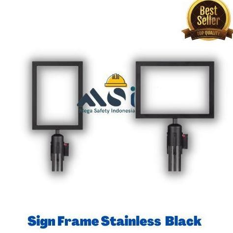 

Sign Board Frame Stainless Hitam A4 / Potrat & Landscape New Stok