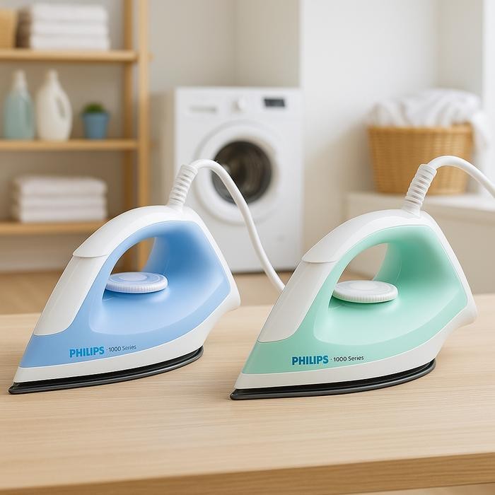 PH Setrika Philips DST 0500/0510 Seri 500 - Setrika Kering Ringan, Non-Stick, Hasil Mulus Tanpa Kusu