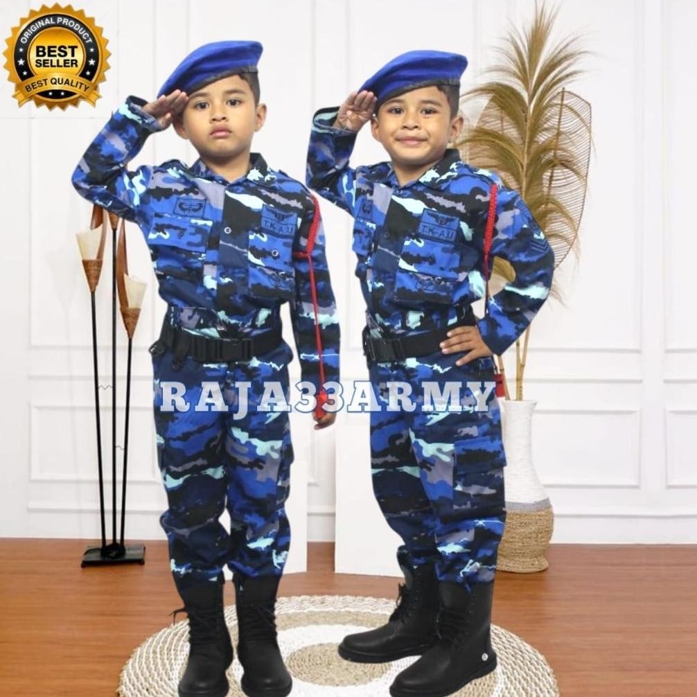 hj-64 Me41 Ready Seragam PDL Loreng AU / PDL loreng AU Anak / Angkatan Udara / Baju Karnaval AU Anak