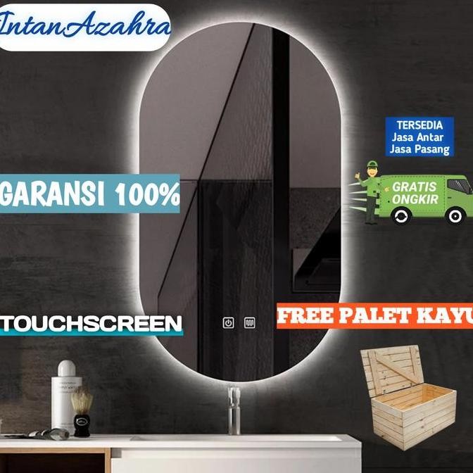 Cermin Dinding Oval Mirror Lamp LED Cermin Rias Oval LA