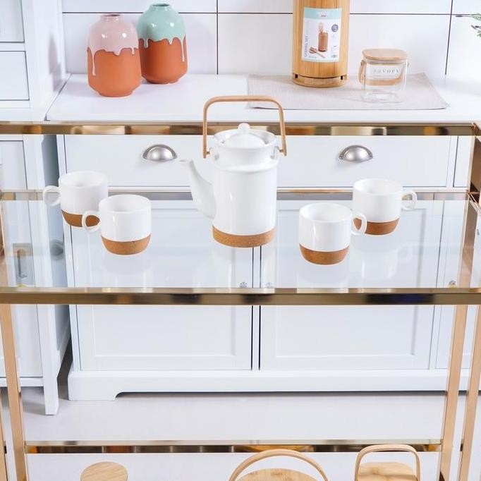 Informa Nixon Rak Troli Dapur - Gold