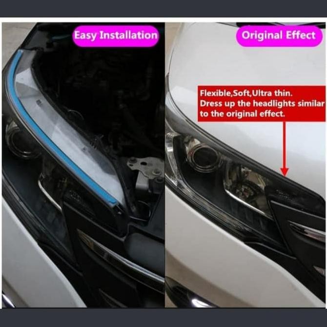 Lampu Alis Mobil LED DRL Toyota YARIS Bapao Sepasang Headlamp 12V 60CM