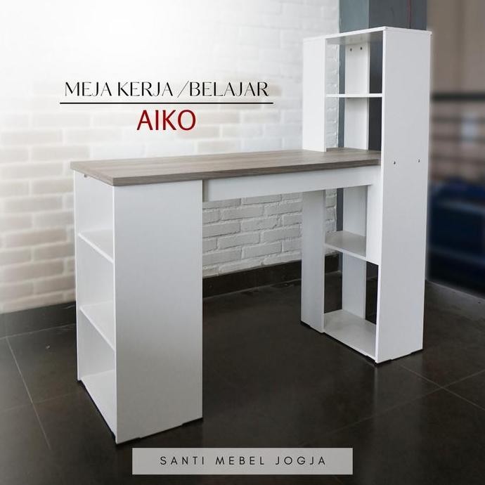 Meja Belajar Meja Kerja Rak Buku Minimalis Aiko