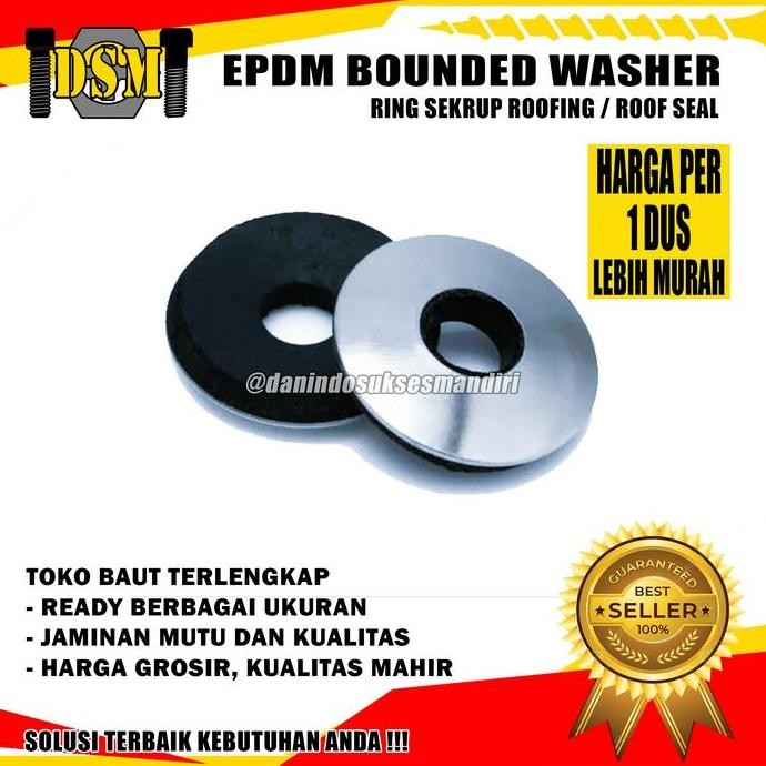 (1 DUS) RING SEKRUP ROOFING / ROOF SEAL #12X16 / EPDM BOUNDED WASHER (1.000 PCS) ORIGINAL DAN TERPER