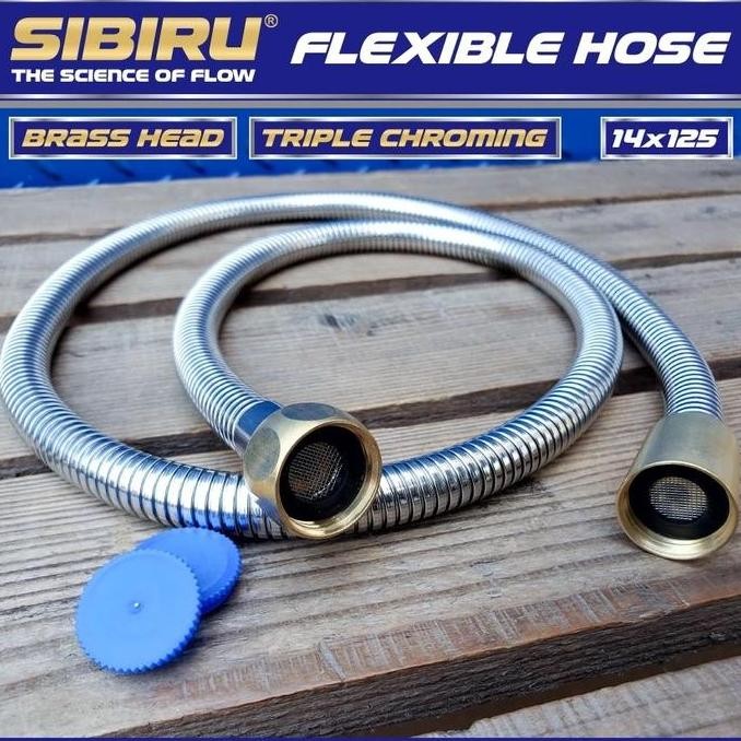 Flexible Hose Selang Handshower Hand Shower Fleksibel Brass Head Kepala Drat Kuningan Sibiru 125 Cm