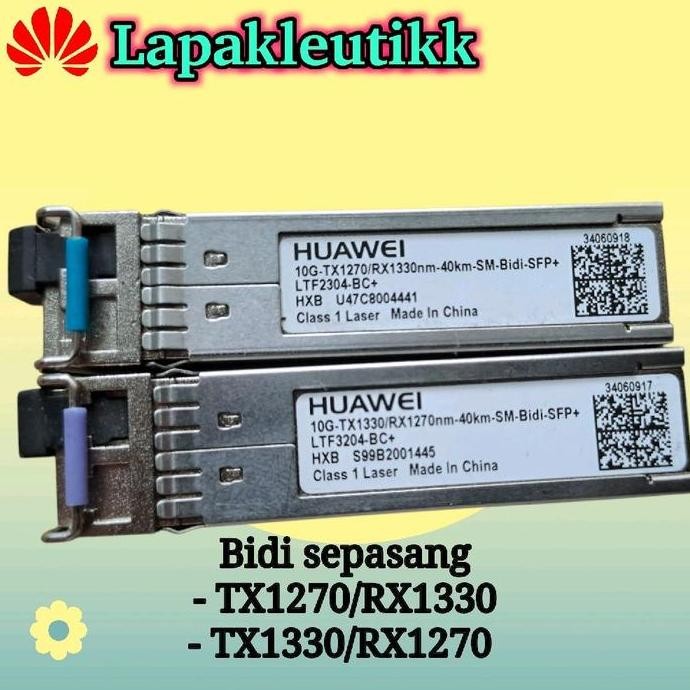 Transceiver Sfp Huawei 10G-40Km-Sfp+ Bidi Sepasang Baru Ber Co