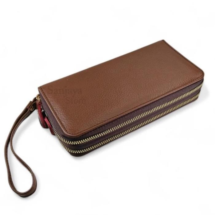 Ft Dompet Wanita Kulit Asli / Dompet Wanita Panjang Resleting Kulit Asli
