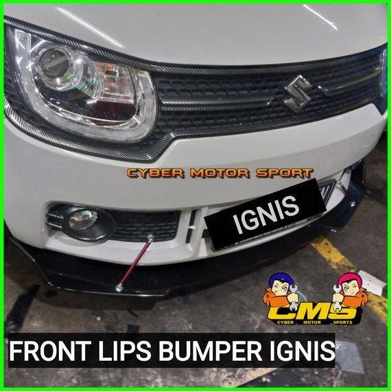 lips bumper depan plus holder . front lips bumper suzuki ignis. winglet depan ignis. splitter bumper