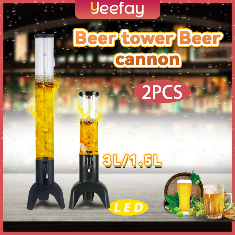1.5L/3L Beer Tower Dispenser Tower Bir Beer Bottle  Ice Cube Beer Tower  LED bercahaya Tower Dispens