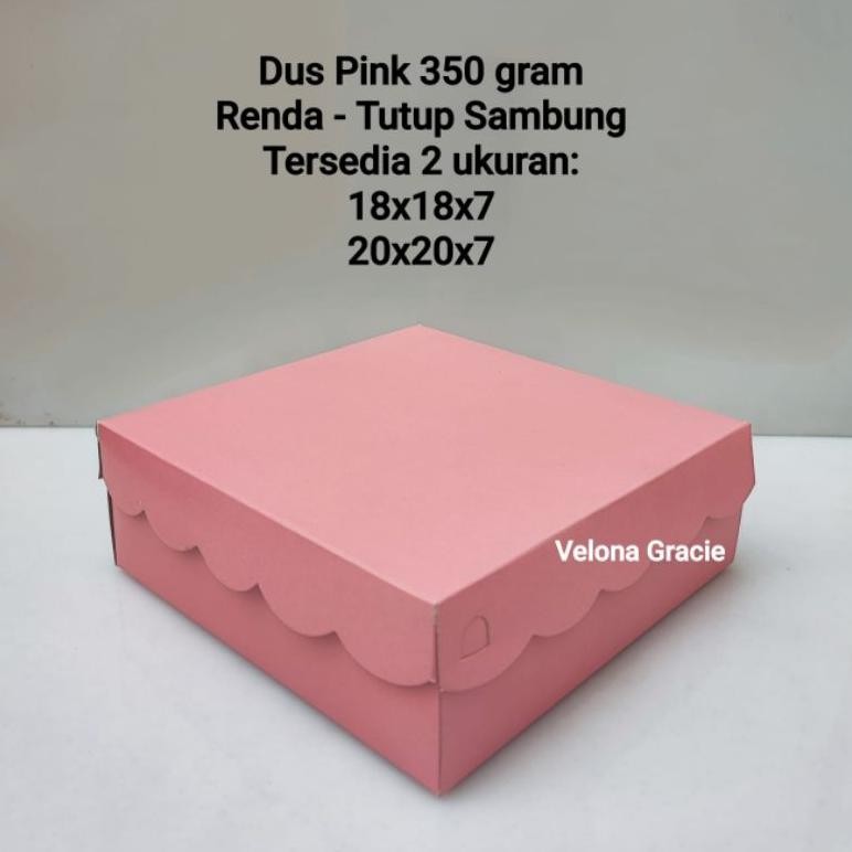 

Dus Pink 20x20 Renda Isi 50 Pcs 350 Gr Kotak Dus Nasi Katering Tutup Sambung - VG aSt