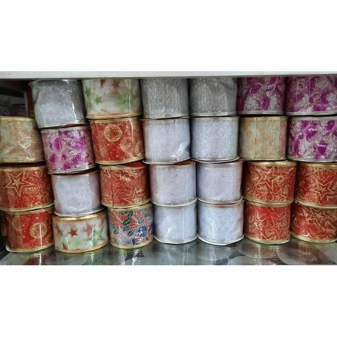 

Baru Pita Natal Kawat Lebar 6cm Isi 10 Yard Pita Kado Dekorasi Christmas Ribbon