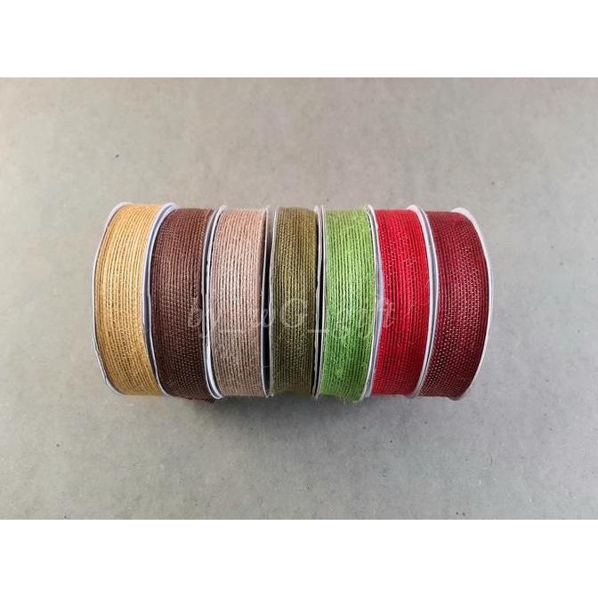 

Baru Pita Goni Polos Warna Natural Lebar 2.5cm Panjang 20 Yard Dekorasi Rustic