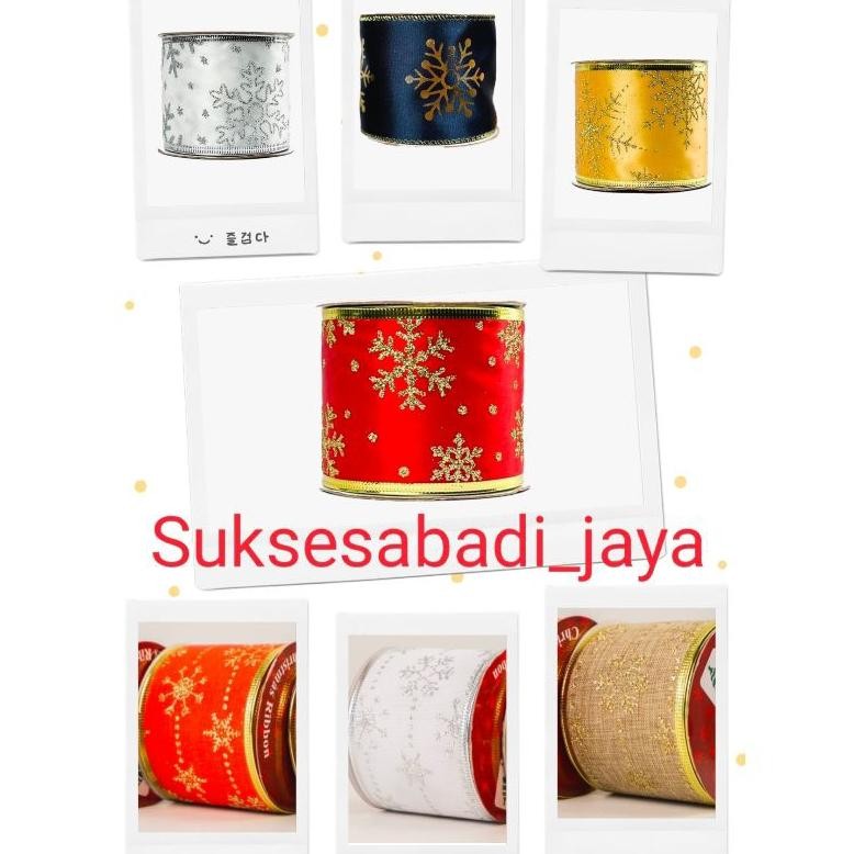 

Pita Natal Kawat Roll KAIN Motif 6,3 cm Hiasan Ornamen Dekorasi Parcel aSt