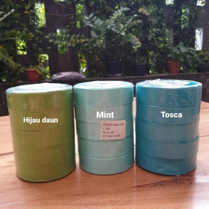

Baru Pita Grossgrain Polos Hijau Lebaran 1 Roll Untuk Hampers dan Kado