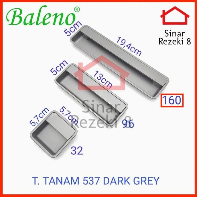 Handle Tanam 537-160 Gray / Pintu Sliding Laci Tarikan Lemari Gagang
