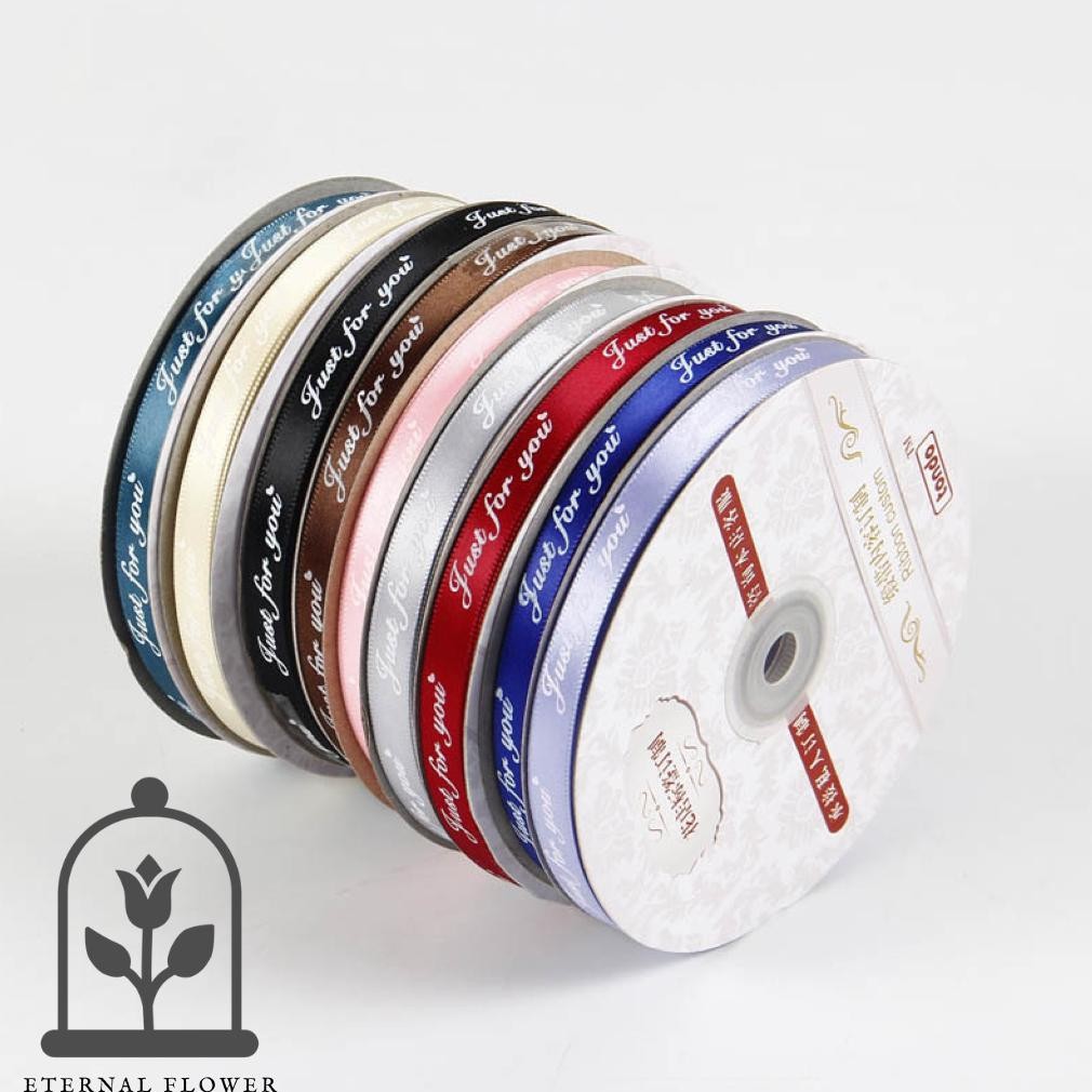 

(1ROLL) Pita Ribbon Satin 1 CM Motif JUST FOR YOU/ Korea aSt